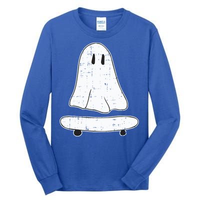 Ghost Skater Halloween Costume Spirit Ghoul SkateboardIng Gift Tall Long Sleeve T-Shirt