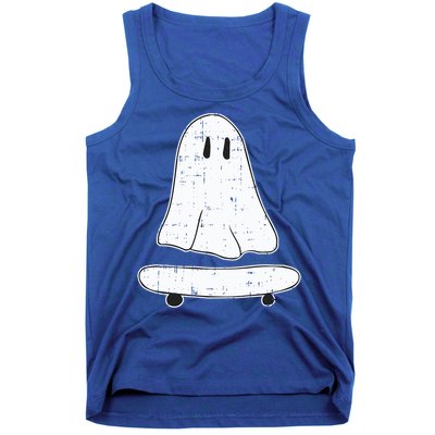 Ghost Skater Halloween Costume Spirit Ghoul SkateboardIng Gift Tank Top