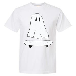 Ghost Skater Halloween Costume Spirit Ghoul SkateboardIng Gift Garment-Dyed Heavyweight T-Shirt