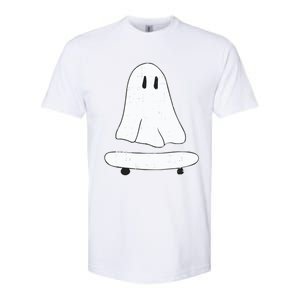 Ghost Skater Halloween Costume Spirit Ghoul SkateboardIng Gift Softstyle CVC T-Shirt