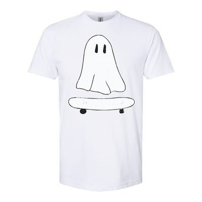 Ghost Skater Halloween Costume Spirit Ghoul SkateboardIng Gift Softstyle CVC T-Shirt