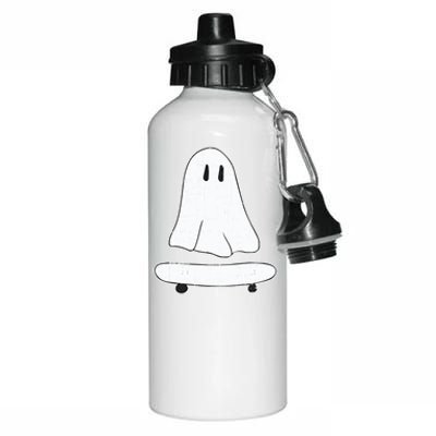 Ghost Skater Halloween Costume Spirit Ghoul SkateboardIng Cool Gift Aluminum Water Bottle 