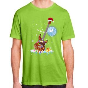 Guitar Santa Hat Christmas Tree Funny Music Loves Xmas Gift Adult ChromaSoft Performance T-Shirt