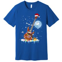 Guitar Santa Hat Christmas Tree Funny Music Loves Xmas Gift Premium T-Shirt