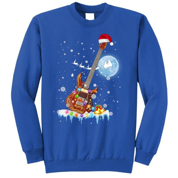 Guitar Santa Hat Christmas Tree Funny Music Loves Xmas Gift Tall Sweatshirt