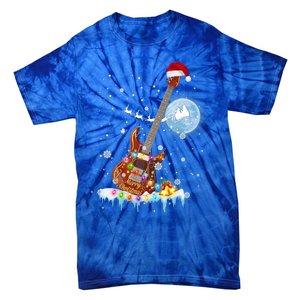 Guitar Santa Hat Christmas Tree Funny Music Loves Xmas Gift Tie-Dye T-Shirt