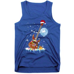 Guitar Santa Hat Christmas Tree Funny Music Loves Xmas Gift Tank Top