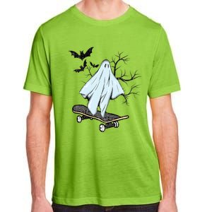 Ghost Skateboard Halloween Costume Adult And Art Skater Gift Adult ChromaSoft Performance T-Shirt