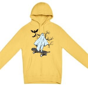 Ghost Skateboard Halloween Costume Adult And Art Skater Gift Premium Pullover Hoodie