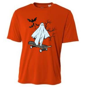 Ghost Skateboard Halloween Costume Adult And Art Skater Gift Cooling Performance Crew T-Shirt