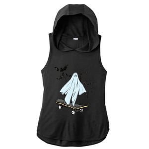 Ghost Skateboard Halloween Costume Adult And Art Skater Gift Ladies PosiCharge Tri-Blend Wicking Draft Hoodie Tank