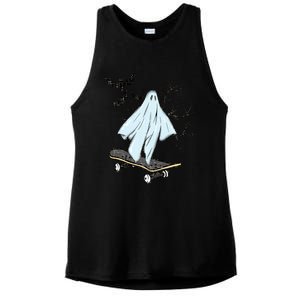 Ghost Skateboard Halloween Costume Adult And Art Skater Gift Ladies PosiCharge Tri-Blend Wicking Tank