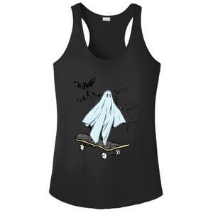 Ghost Skateboard Halloween Costume Adult And Art Skater Gift Ladies PosiCharge Competitor Racerback Tank