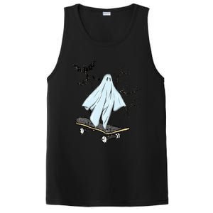 Ghost Skateboard Halloween Costume Adult And Art Skater Gift PosiCharge Competitor Tank