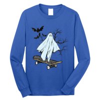 Ghost Skateboard Halloween Costume Adult And Art Skater Gift Long Sleeve Shirt