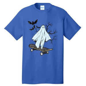 Ghost Skateboard Halloween Costume Adult And Art Skater Gift Tall T-Shirt