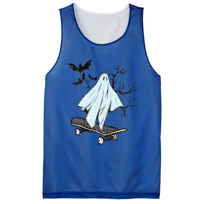 Ghost Skateboard Halloween Costume Adult And Art Skater Gift Mesh Reversible Basketball Jersey Tank