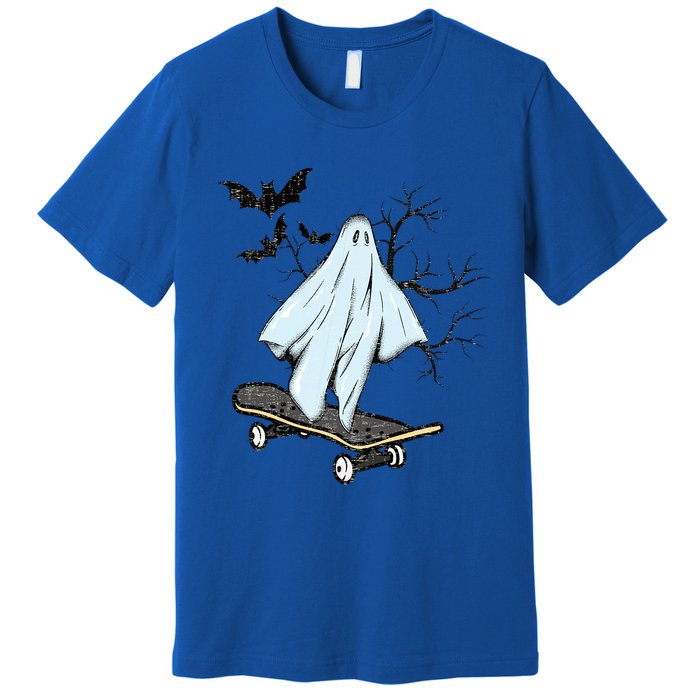 Ghost Skateboard Halloween Costume Adult And Art Skater Gift Premium T-Shirt