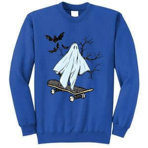 Ghost Skateboard Halloween Costume Adult And Art Skater Gift Tall Sweatshirt