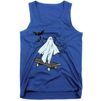 Ghost Skateboard Halloween Costume Adult And Art Skater Gift Tank Top