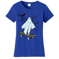 Ghost Skateboard Halloween Costume Adult And Art Skater Gift Women's T-Shirt