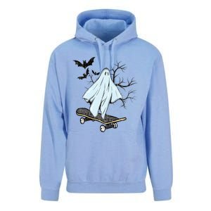 Ghost Skateboard Halloween Costume Adult And Art Skater Gift Unisex Surf Hoodie