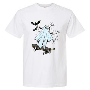 Ghost Skateboard Halloween Costume Adult And Art Skater Gift Garment-Dyed Heavyweight T-Shirt