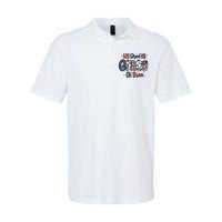 God Shed His Grace On Thee 4th Of July Groovy Patriotic Softstyle Adult Sport Polo