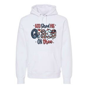 God Shed His Grace On Thee 4th Of July Groovy Patriotic Premium Hoodie