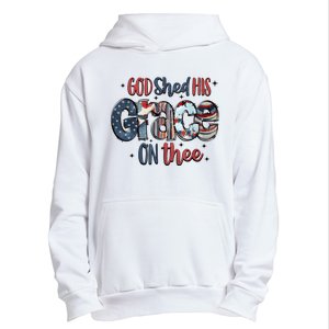 God Shed His Grace On Thee 4th Of July Groovy Patriotic Urban Pullover Hoodie