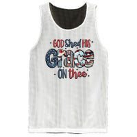 God Shed His Grace On Thee 4th Of July Groovy Patriotic Mesh Reversible Basketball Jersey Tank