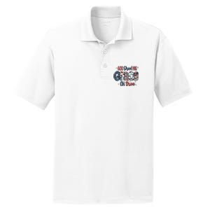 God Shed His Grace On Thee 4th Of July Groovy Patriotic PosiCharge RacerMesh Polo