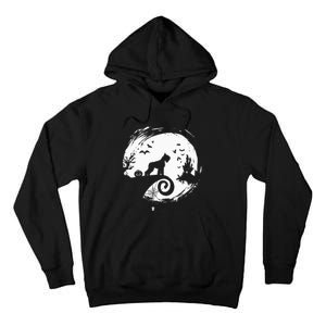 Giant Schnauzer Halloween Costume Moon Silhouette Creepy Tall Hoodie