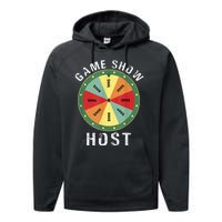 Game Show Host Trivia Board Game Night Questions Vintage Performance Fleece Hoodie