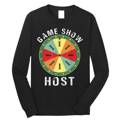 Game Show Host Trivia Board Game Night Questions Vintage Long Sleeve Shirt