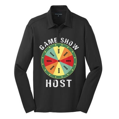 Game Show Host Trivia Board Game Night Questions Vintage Silk Touch Performance Long Sleeve Polo