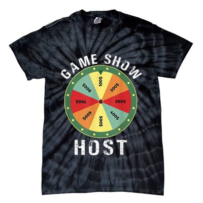 Game Show Host Trivia Board Game Night Questions Vintage Tie-Dye T-Shirt