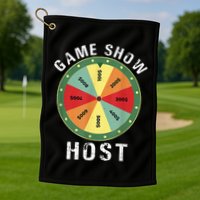 Game Show Host Trivia Board Game Night Questions Vintage Golf Towel