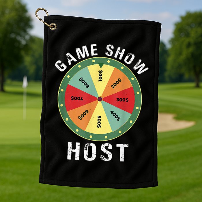 Game Show Host Trivia Board Game Night Questions Vintage Golf Towel