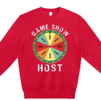 Game Show Host Trivia Board Game Night Questions Vintage Premium Crewneck Sweatshirt