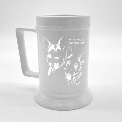 German Shepherd Head Tilt Dog Dad Dog Mom Beer Stein