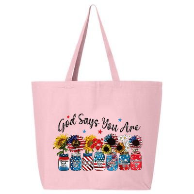 God Shed His Grace On Thee 4th Of July Sunflowers Patriotic 25L Jumbo Tote