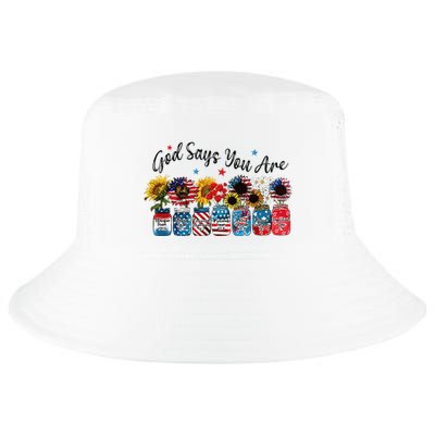 God Shed His Grace On Thee 4th Of July Sunflowers Patriotic Cool Comfort Performance Bucket Hat