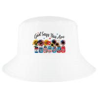 God Shed His Grace On Thee 4th Of July Sunflowers Patriotic Cool Comfort Performance Bucket Hat