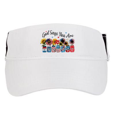 God Shed His Grace On Thee 4th Of July Sunflowers Patriotic Adult Drive Performance Visor