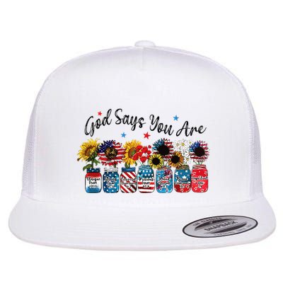 God Shed His Grace On Thee 4th Of July Sunflowers Patriotic Flatbill Hat
