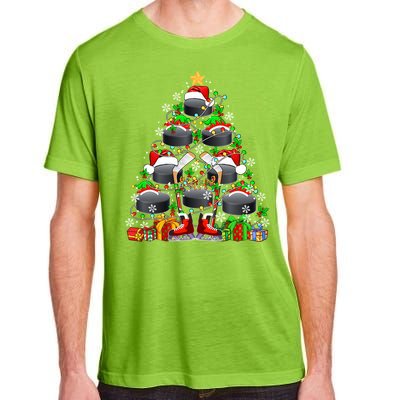 Group Santa Hockey Equipt As Xmas Tree Costume Player Meaningful Gift Adult ChromaSoft Performance T-Shirt