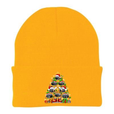 Group Santa Hockey Equipt As Xmas Tree Costume Player Meaningful Gift Knit Cap Winter Beanie