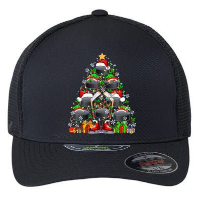 Group Santa Hockey Equipt As Xmas Tree Costume Player Meaningful Gift Flexfit Unipanel Trucker Cap