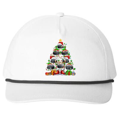 Group Santa Hockey Equipt As Xmas Tree Costume Player Meaningful Gift Snapback Five-Panel Rope Hat